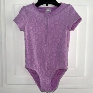 Cat & Jack Purple Swimsuit with Textured Leopard Design 3T
